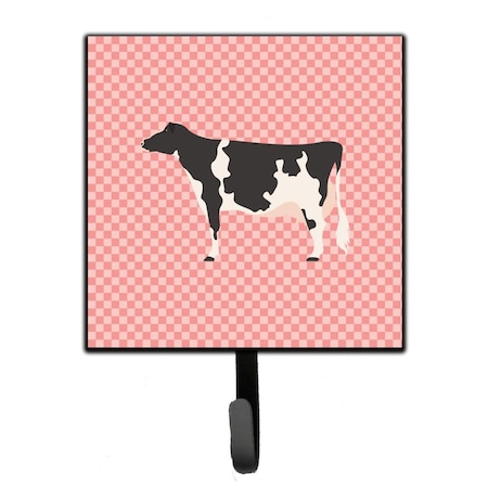 Carolines Treasures Holstein Cow Pink Check Leash or Key Holder BB7822SH4